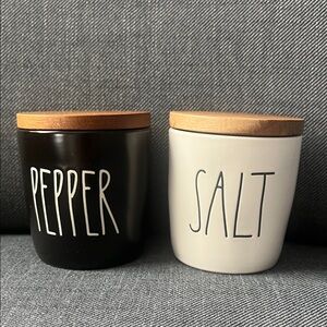 Black and White Salt and Pepper Canisters Rae Dunn